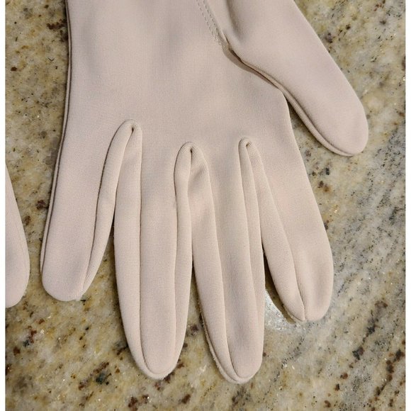 Vtg Cream Color Nylon 10.5" Formal Stretch Women's Gloves. One size fits all USA - Picture 7 of 12